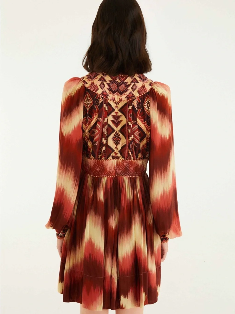 Farm‎ Rio Red Amanda Stripes Tapestry Quilted Mini Dress NWT